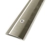 Satin stainless steel threshold strip with two bevel edges. Strip measures 50mm x 915mm. When fittin