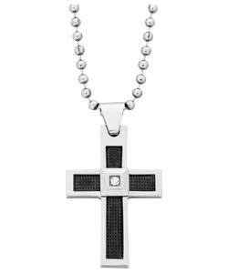 Unbranded Stainless Steel Black Cross Pendant