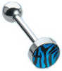 Stainless Steel Blue Pattern Tongue Stud
