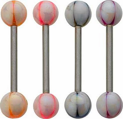 Unbranded Stainless Steel Star Ball Body Bars - Set of 4