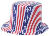 Stars & Stripes Top Hat PVC Plastic