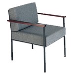 Steel-Frame Reception Armchair-Grey
