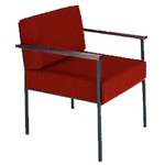 Steel-Frame Reception Armchair-Red