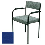 Steel Framed Office Reception Chair With Arms-Royal Blue