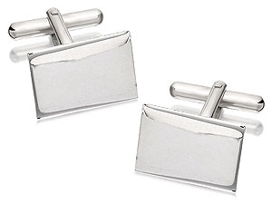 Unbranded Sterling-Silver-Classic-Rectangular-Cufflinks-014601