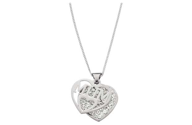 A wonderful gift for a special mum. Sterling silver. Crystal set pendant. Length of necklace 46cm/18in. Message reads Mum EAN: 2199373.