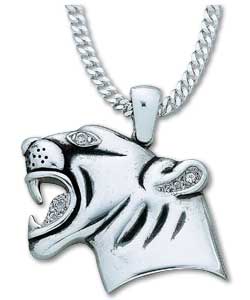 Sterling Silver Cubic Zirconia Panther Pendant