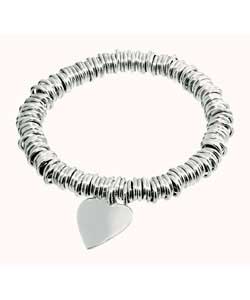 Sterling Silver Heart Links Charm Bracelet