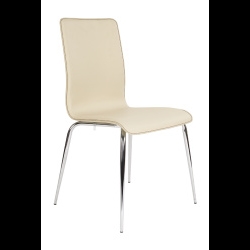 Stiletto Bistro Leg Chair Leather Faced Cream