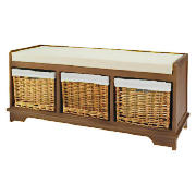 Unbranded Storage bench with wicker baskets