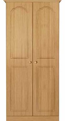 Ready assembled for your convenience. the Stratford collection is a popular choice. This oak effect two door wardrobe is beautifully finished with attractive ceramic handles and provides ample storage space for all your garments. The fixed shelf prov
