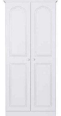 Ready assembled for your convenience. the Stratford collection is a popular choice. This white two door wardrobe is beautifully finished with attractive ceramic handles and provides ample storage space for all your garments. The fixed shelf provides 