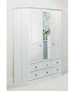 Size (W)127.6, (H)195.2, (D)55.6cm.White finish.Hanging rails:1 in double section, 1 in single secti