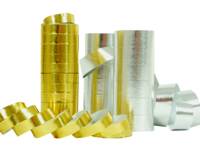 Gold or silver paper streamers for throwing at parties