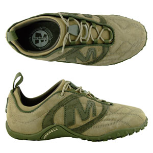 A ladies trainer style casual from Merrell. Features suede uppers with Merrell logo, Air Cushion
