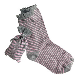 STRIPE TOTE SOCK - size(ONE SIZE) ; colour(PINK)
