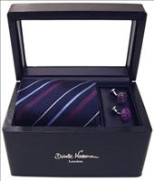 Unbranded Striped Blue Tie and Purple Kae-Sa-Lak Cufflinks