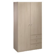 Student Offer 2 Door 3 Drawer wardrobe- Maple
