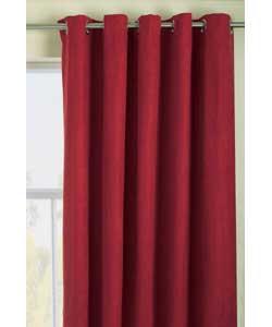 Unbranded Suedette Lined Eyelet Red Curtains - 66 x 90