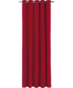 Unbranded Suedette Lined Red Eyelet Curtains - 66 x 72