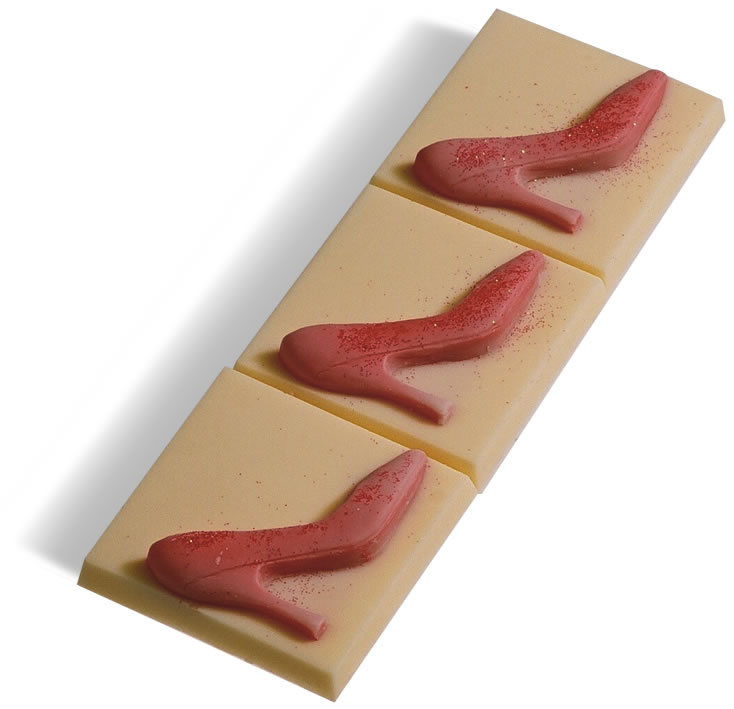 Indulge with rich belgian chocolate beautifully designed as Pink Blush Stilettos.