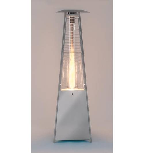 This elegant stainless steel finish living flame patio heater is an exquisite addition to any patio.