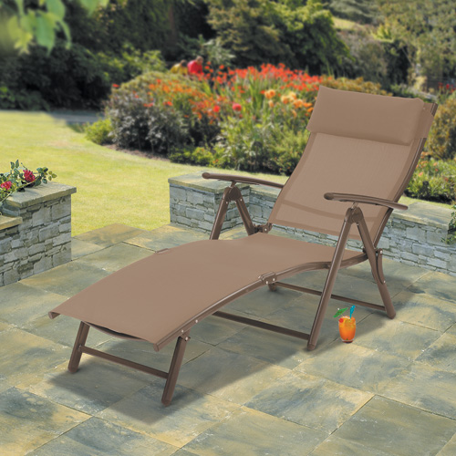 Unbranded Suntime Textilene Lounger with Pillow - Various