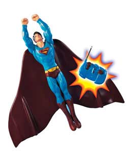 Now you can control Superman in flight with the remote control Superman figure.Launch the figure