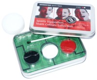 Paint up to ten faces with this football themed face paint tin. Football fan gift set. It comes in a