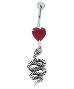 Unbranded Surgical Steel Serpent Heart Body Bar