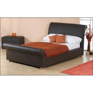 Sweet Dreams, the Angelina, 4ft 6 Leather Bedstead The Angelina features flamboyant curves and is