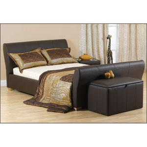 Sweet Dreams, the Orlando, 4ft 6 Leather Bedstead The Orlando features understated curves and is