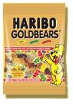 Chewy, fruity, gummy Haribo bears in a kiddy-size