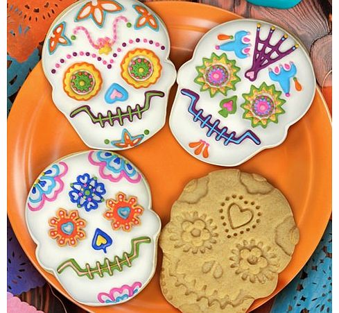 Sweet Spirits Cookie Stamps The Sweet Spirits Cookie Stamps are sugar skull cookie cutters! There are 4 traditional designs in each pack made from food safe plastic. Use the cutter side to shape your biscuit and the stamp for the detailing. Each cook