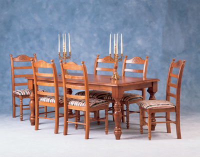 Solid rectangular medium oak table  perfect for the larger family  with attractive profile and