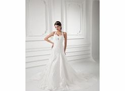 Unbranded Taffeta Halter Sweetheart Ruffles Lace Crystal