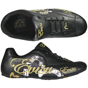 A stylish trainer style from Evisu. With partially covered laces, embroider detail and a large Evisu