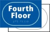 FOURTH FLOOR taktyle sign measuring 225 x 150mm. Made from moulded matt finish plastic to prevent re