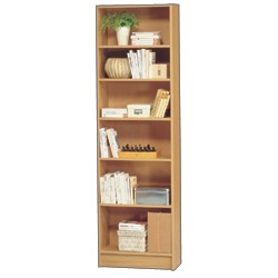 Tall Narrow Bookcase - Beech 60W x 29D x 202H cm