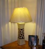 Unbranded Tall Table lamp in Brown and Cream