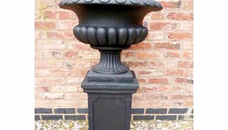 Unbranded Tall Urn Planter - Black 46cm