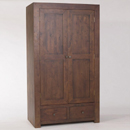 Tampica dark wood 2 drawer wardrobe furniture