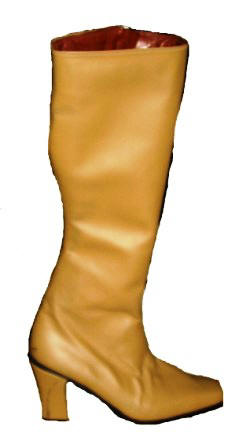 Tan Knee Length Leather Boots Handmade