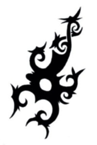 This temporary tattoo transfer is a stylised Borneo Scorpion. Designed to fit around your tummy