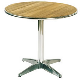 Lightweight and durable the bistro table is the perfect match for the chairs having a solid teak