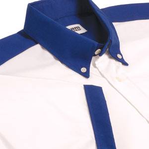 Teamwears Clubman is a crisp short sleeve white shirt with contrasting royal blue coloured trim. Wil