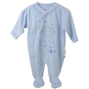 Unbranded Teddy All-in-One, Blue, 0-3 Months