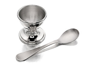 Unbranded Teddy Bear Pewter Egg Cup and Spoon 011002