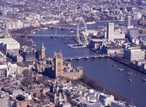 Enjoy a delightful passenger flight over the landmarks of London in a JetRanger helicopter or a Bell