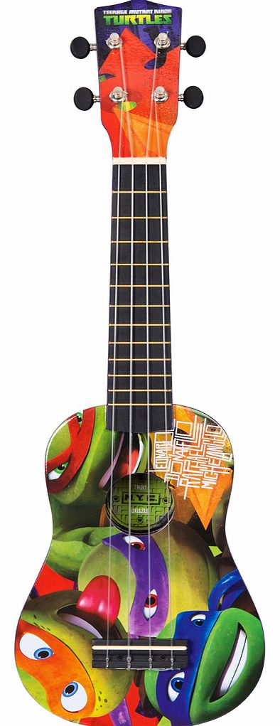 Be a musical Turtle of Justice or a Lean, Mean, Green music machine with this superb ukulele! With a purple wooden body and neck and eye-catching Turtles graphics, this uke has nylon strings and geared machines for accurate tuning. Complete with 